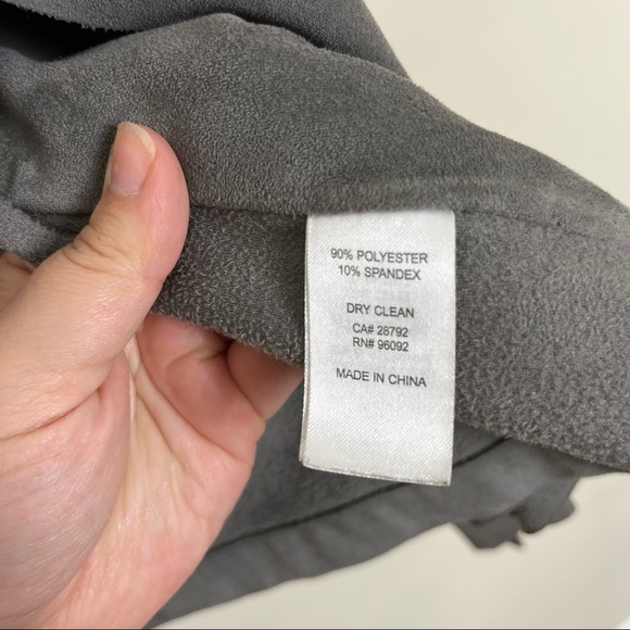 KATHERINE BARCLAY SUEDE CASCADE FRONT GREY VEST SIZE SMALL - Picture 9 of 14